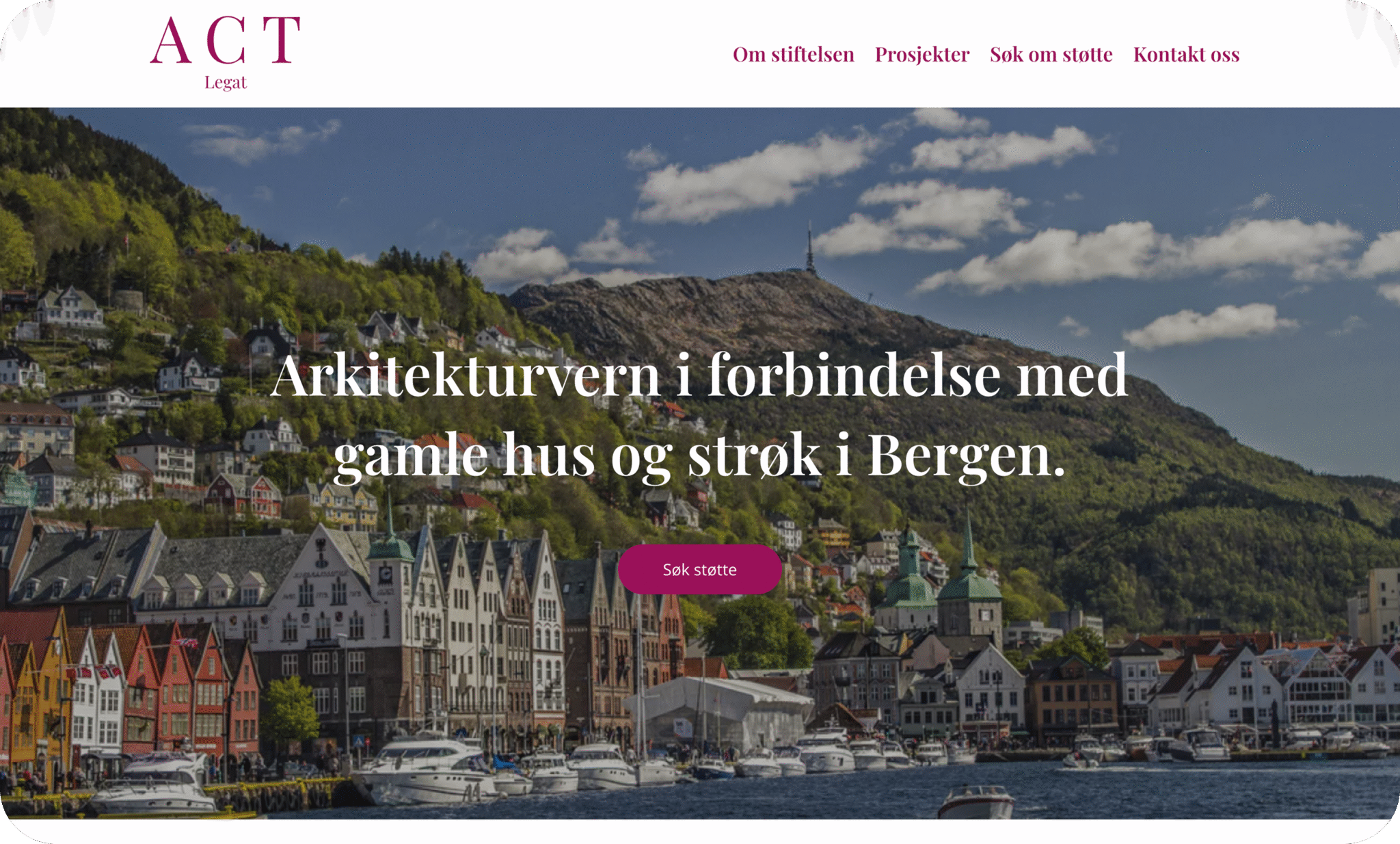 ACT Legat - moderne nettside med søknad funksjonalitet