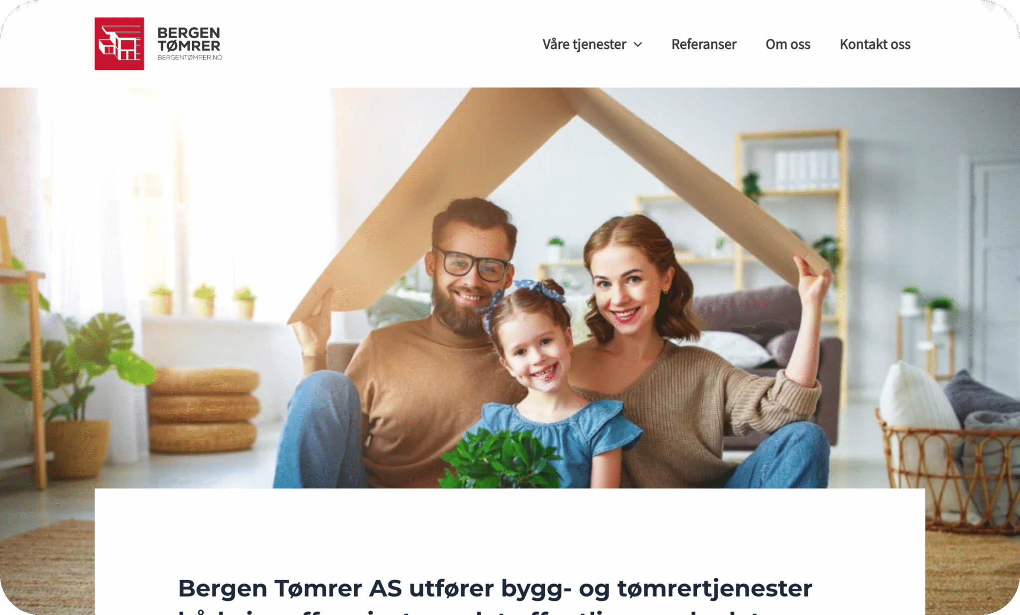 Bergen Tømrer - moderne nettside