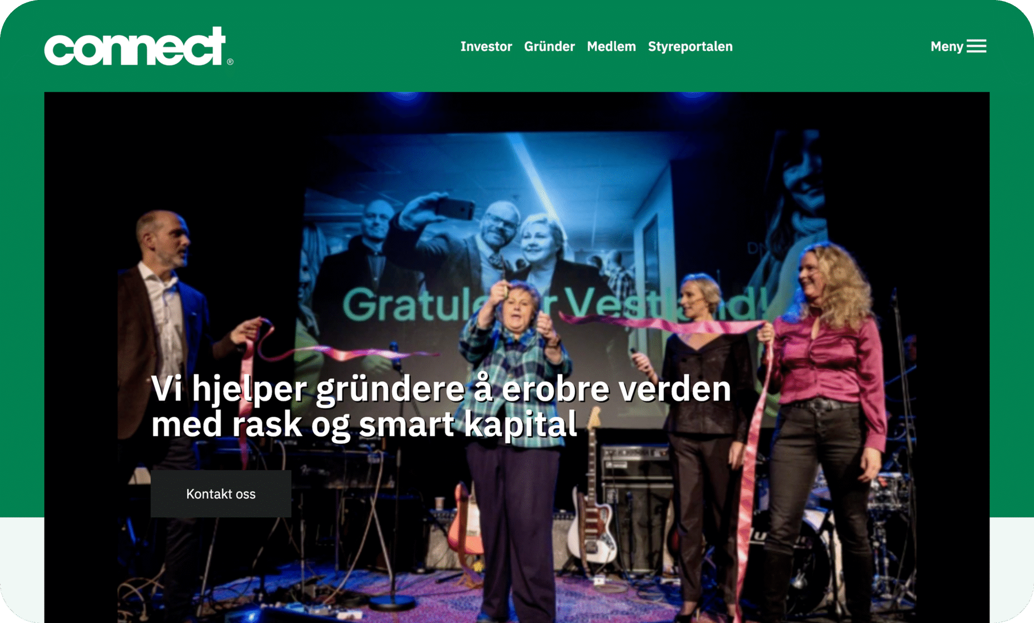 Connect Vest - moderne nettside med tilpasset løsning for events
