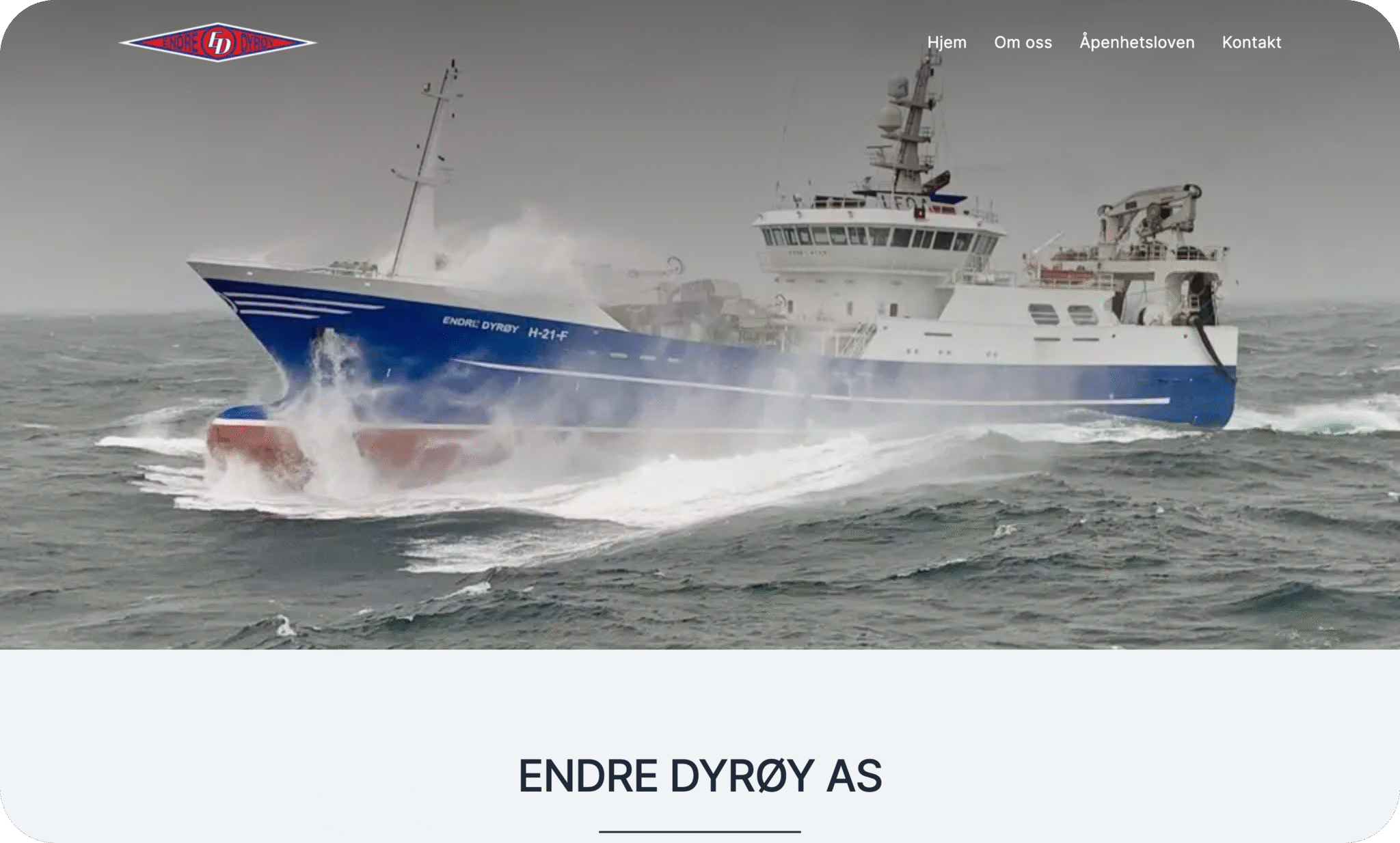 Endre Dyrøy - moderne nettside med kontaktskjema