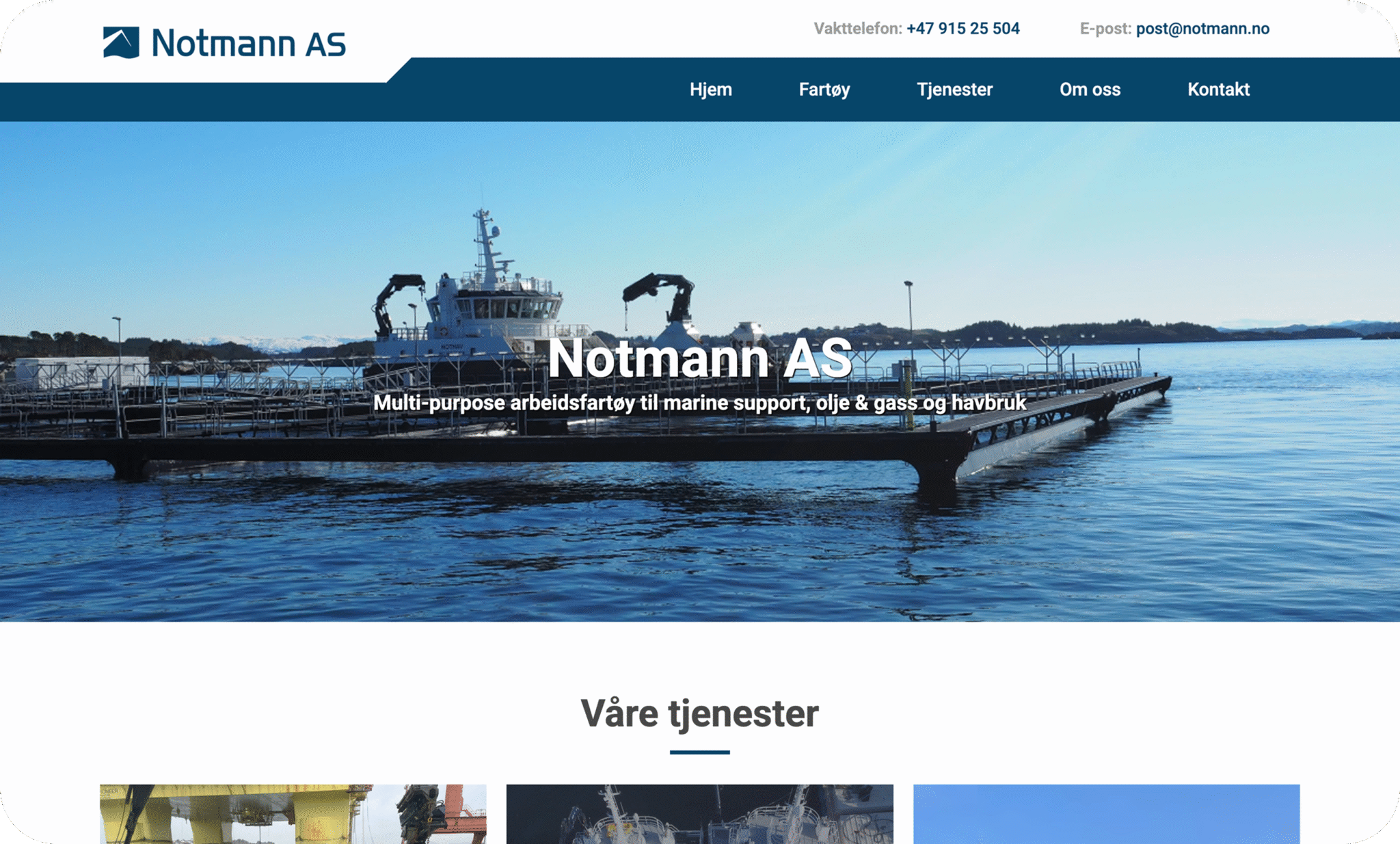 Notmann AS - en rimelig moderne nettside
